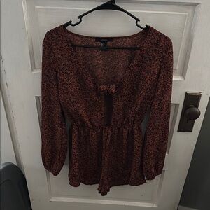 Forever 21 Long Sleeve Dress - Red and Black